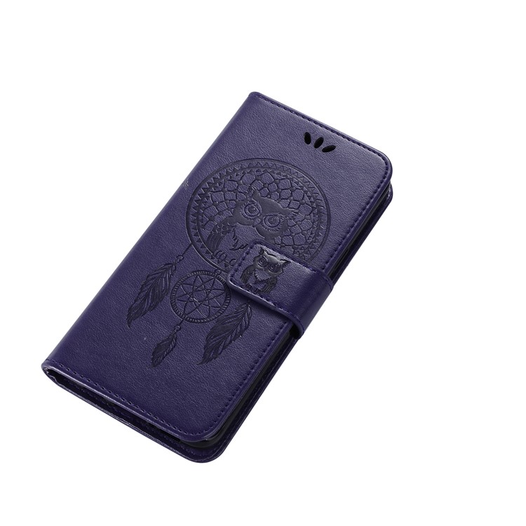 Imprint Owl Dream Catcher Pattern PU Leather Wallet Mobile Case for Samsung Galaxy S9 - Purple-7