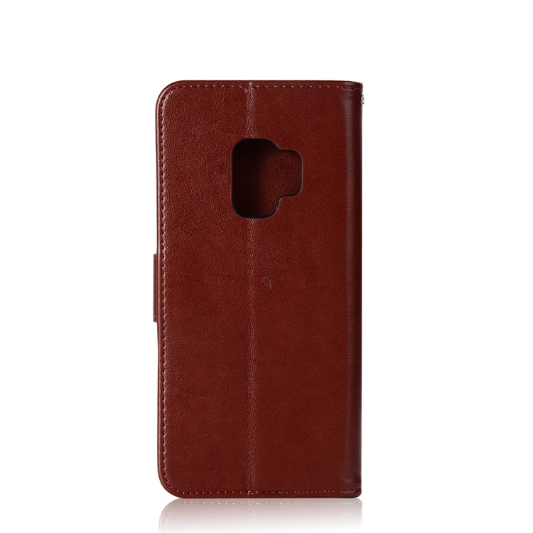 Imprint Owl Dream Catcher Pattern PU Leather Wallet Cell Phone Cover for Samsung Galaxy S9 - Brown-3