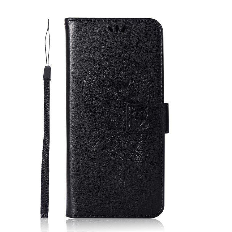 Imprint Dream Catcher Owl Magnetic Wallet PU Leather Stand Cover for Samsung Galaxy S9+ - Black-2