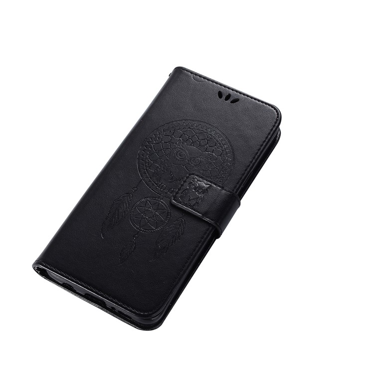 Imprint Dream Catcher Owl Magnetic Wallet PU Leather Stand Cover for Samsung Galaxy S9+ - Black-7