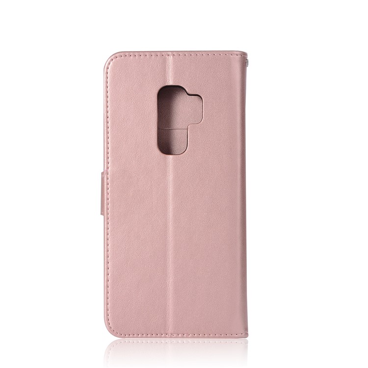 Imprint Dream Catcher Owl Magnetic Wallet PU Leather Stand Shell for Samsung Galaxy S9+ G965 - Rose Gold-3
