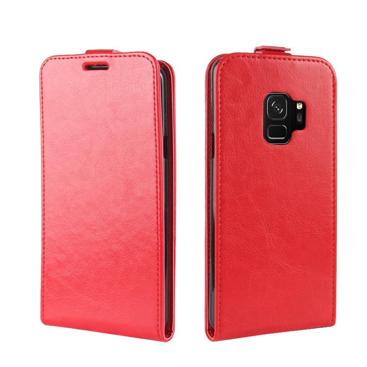 Crazy Horse Texture Vertical Flip Protective Leather Mobile Case for Samsung Galaxy S9 G960 - Red-2