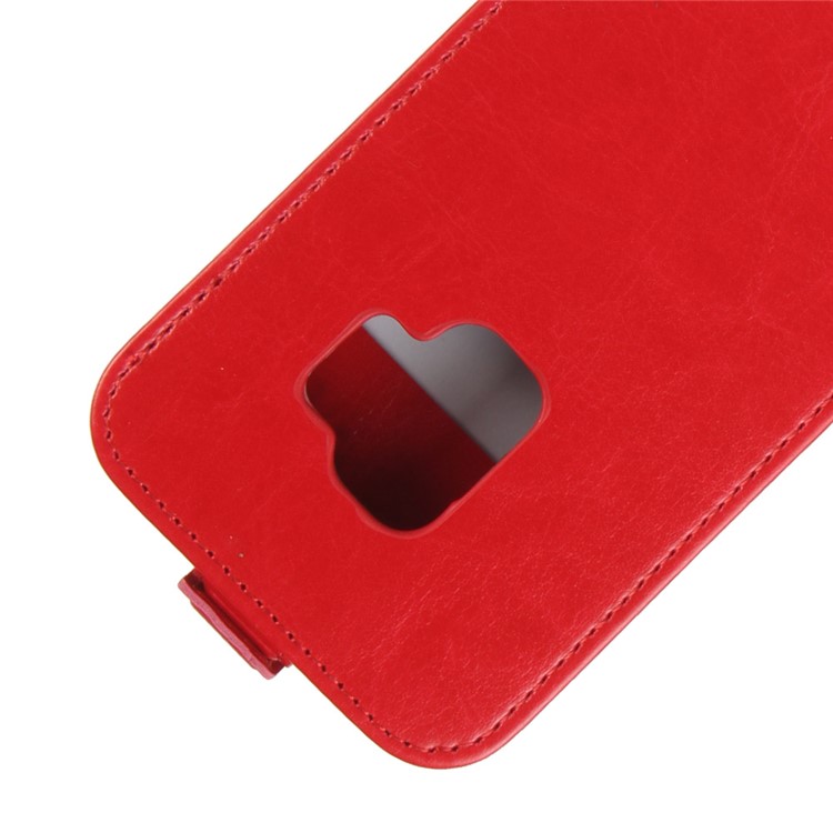 Crazy Horse Texture Vertical Flip Protective Leather Mobile Case for Samsung Galaxy S9 G960 - Red-3