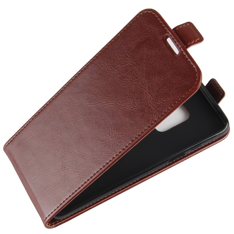 Crazy Horse Texture Vertical Flip Card Holder Leather Phone Cover for Samsung Galaxy S9 - Brown-4