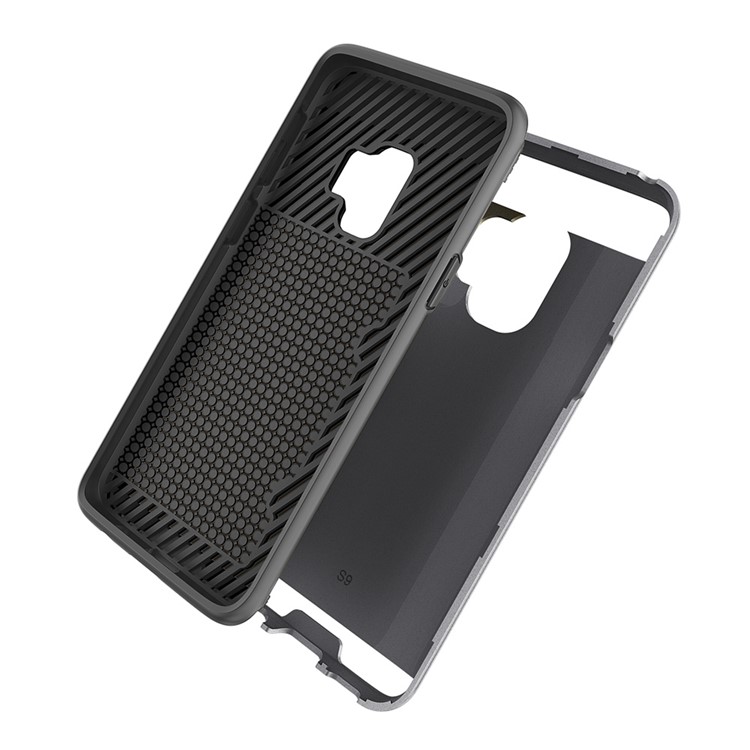 Brushed PC TPU Hybrid Mobile Shell with Card Slot for Samsung Galaxy S9 G960 - Gold-4