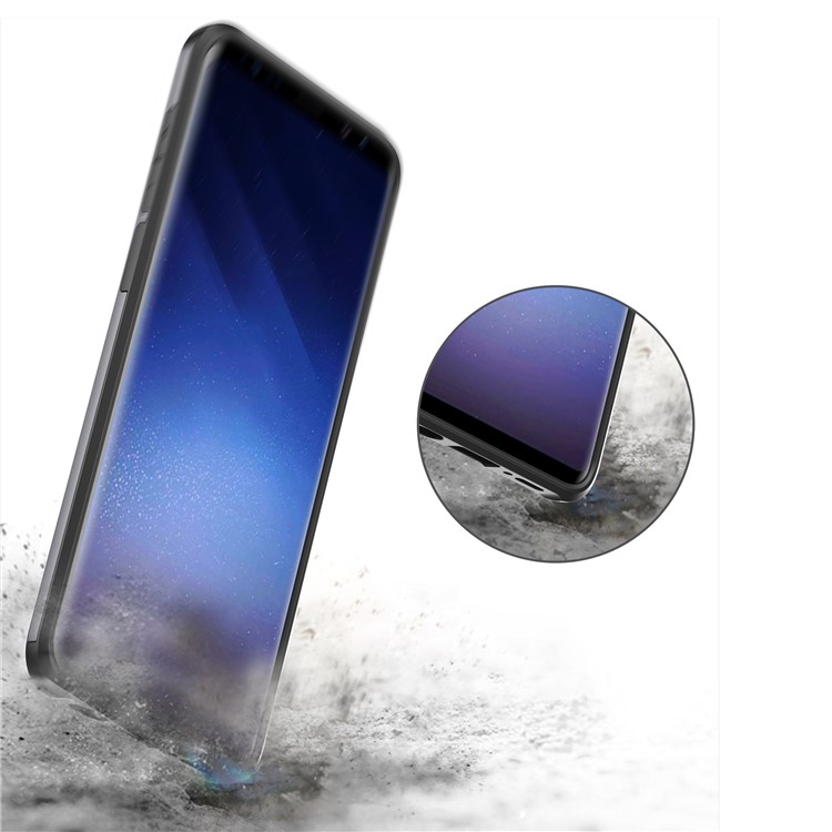 Slide Card Slot Plastic + TPU Mobile Case for Samsung Galaxy S9+ - Grey-5