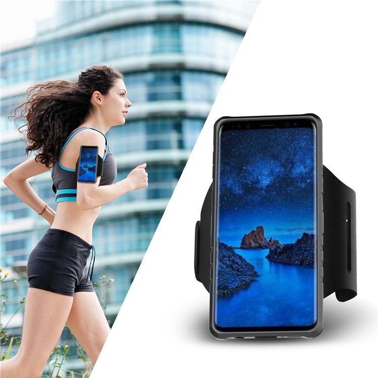 Cool Gear PC+TPU Hybrid Kickstand Case with Armband for Samsung Galaxy S9 - Black-1