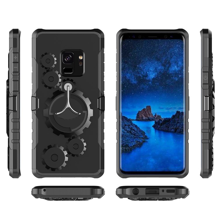 Cool Gear PC+TPU Hybrid Kickstand Case with Armband for Samsung Galaxy S9 - Black-5