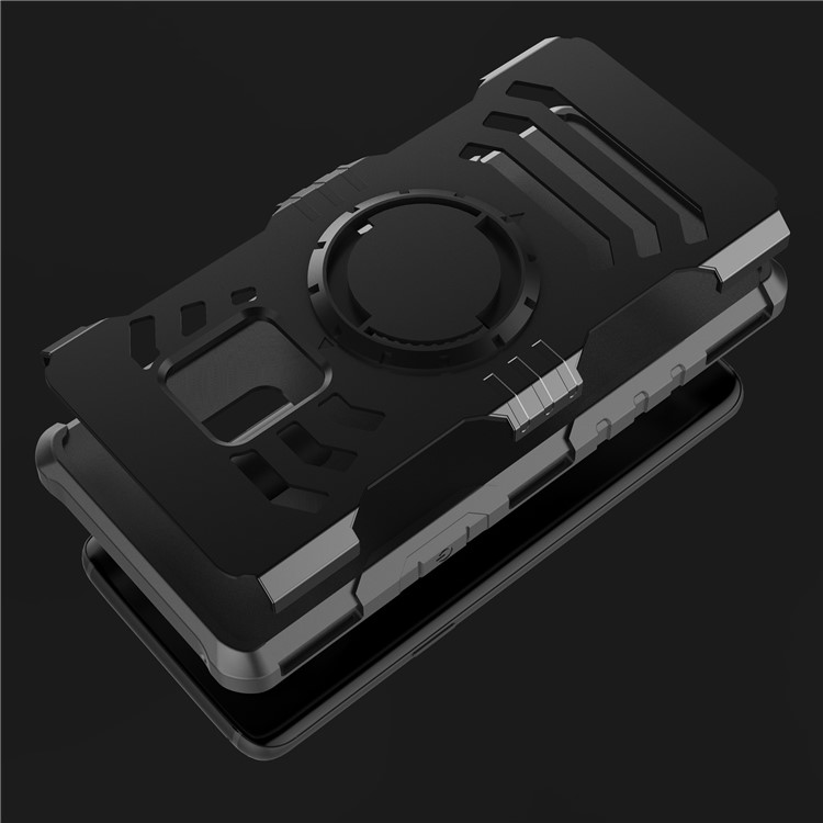 Shockproof Hybrid PC + TPU Phone Case for Samsung Galaxy S9 (Built-in Magnetic Holder Metal Sheet) - Black-7