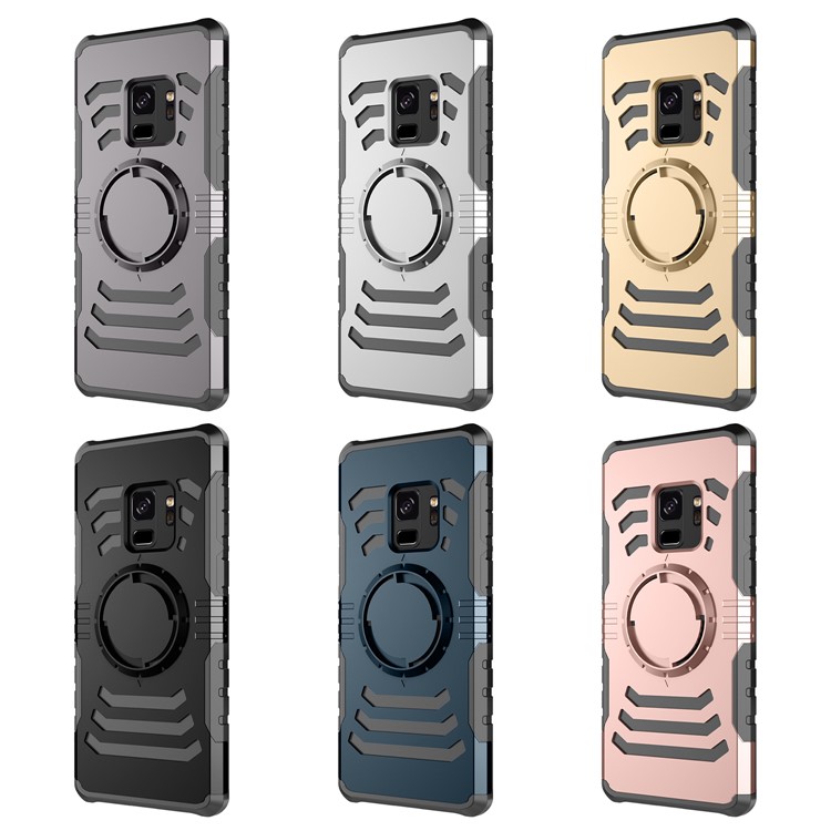 Shockproof Hybrid PC + TPU Magnetic Phone Case with Sports Armband for Samsung Galaxy S9 - Black-11