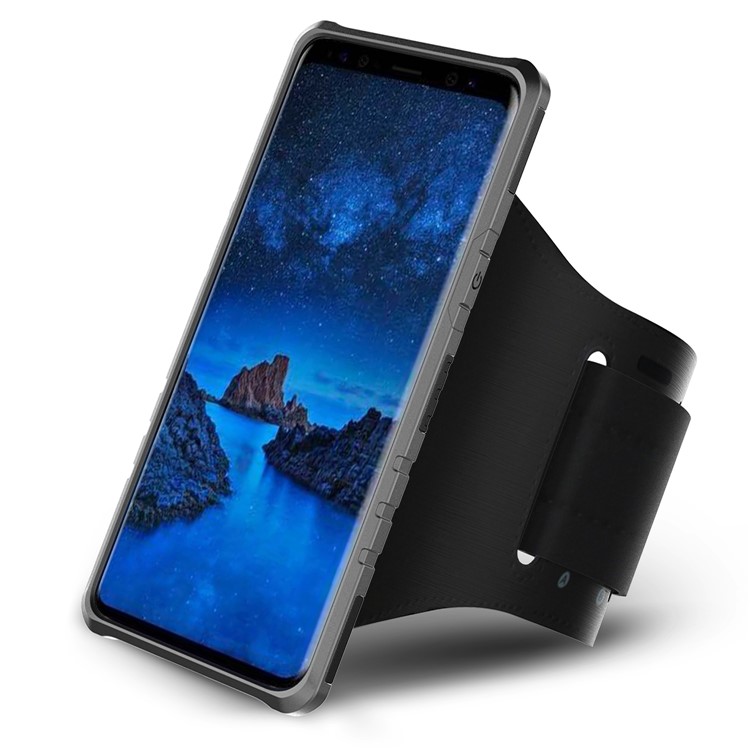 Shockproof Hybrid PC + TPU Magnetic Phone Case with Sports Armband for Samsung Galaxy S9 - Black-5
