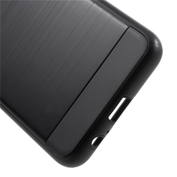 Brushed TPU+PC Hybrid Back Case for Samsung Galaxy A8 (2018) - Black-5