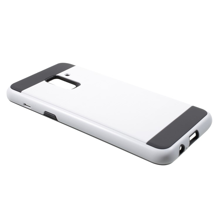 Brushed TPU+PC Hybrid Mobile Case for Samsung Galaxy A8 (2018) - White-2