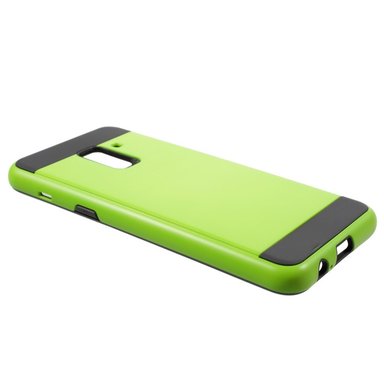 Brushed TPU+PC Hybrid Back Cover Shell for Samsung Galaxy A8 (2018) - Light Green-3