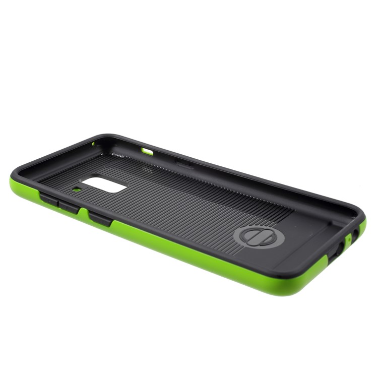Brushed TPU+PC Hybrid Back Cover Shell for Samsung Galaxy A8 (2018) - Light Green-4