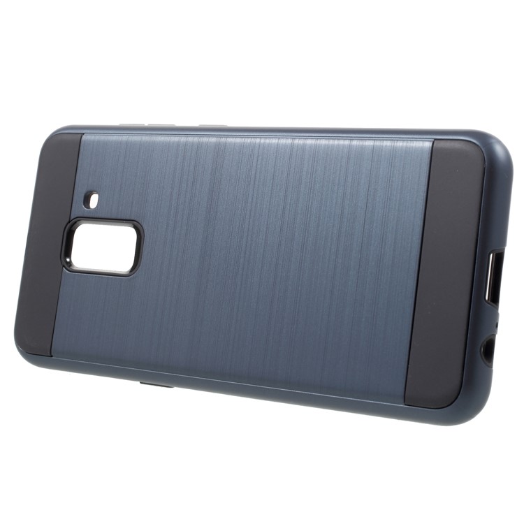 Brushed TPU+PC Hybrid Protection Case for Samsung Galaxy A8 (2018) - Blue-2