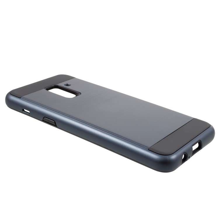 Brushed TPU+PC Hybrid Protection Case for Samsung Galaxy A8 (2018) - Blue-3
