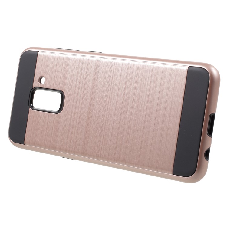 Brushed TPU + PC Hybrid Mobile Phone Cover for Samsung Galaxy A8+ (2018) - Rose Gold-2