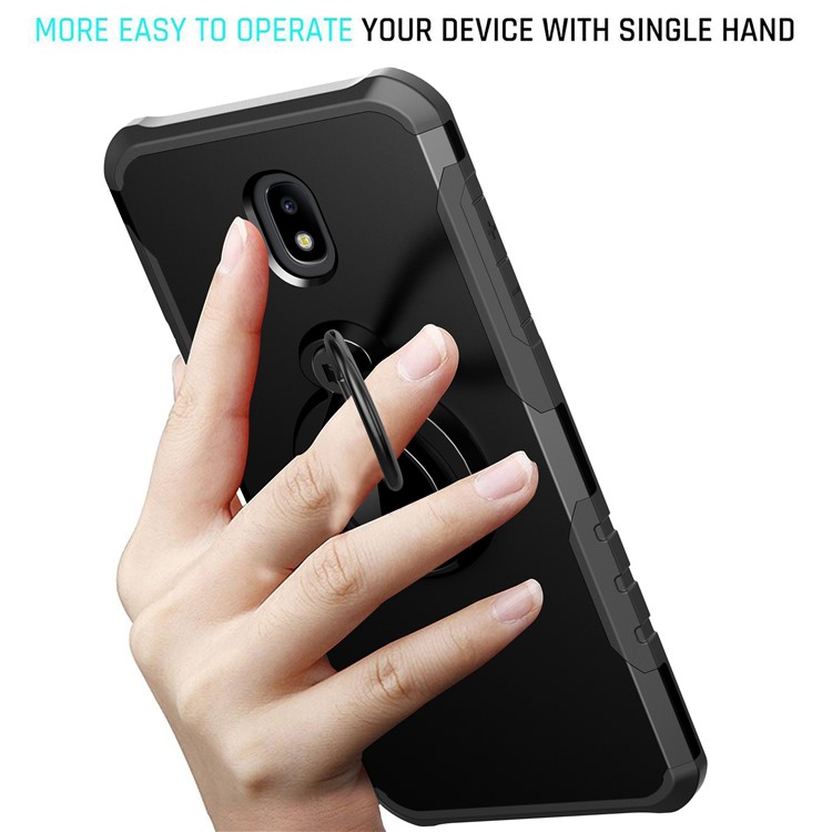 360° Rotating Kickstand PC + TPU Hybrid Case for Samsung Galaxy J5 (2017) EU Version / J5 Pro (2017) (Built-in Metal Sheet) - Black-3