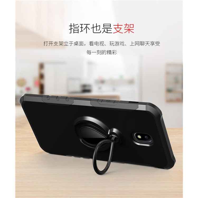 360° Rotating Kickstand PC + TPU Hybrid Case for Samsung Galaxy J5 (2017) EU Version / J5 Pro (2017) (Built-in Metal Sheet) - Black-4