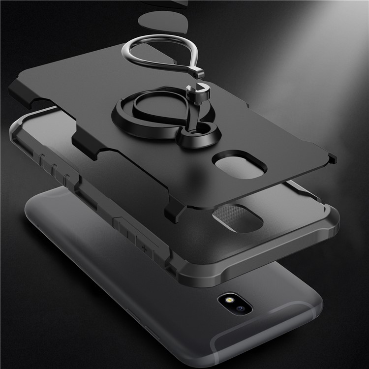 360° Rotating Kickstand PC + TPU Hybrid Case for Samsung Galaxy J5 (2017) EU Version / J5 Pro (2017) (Built-in Metal Sheet) - Black-6