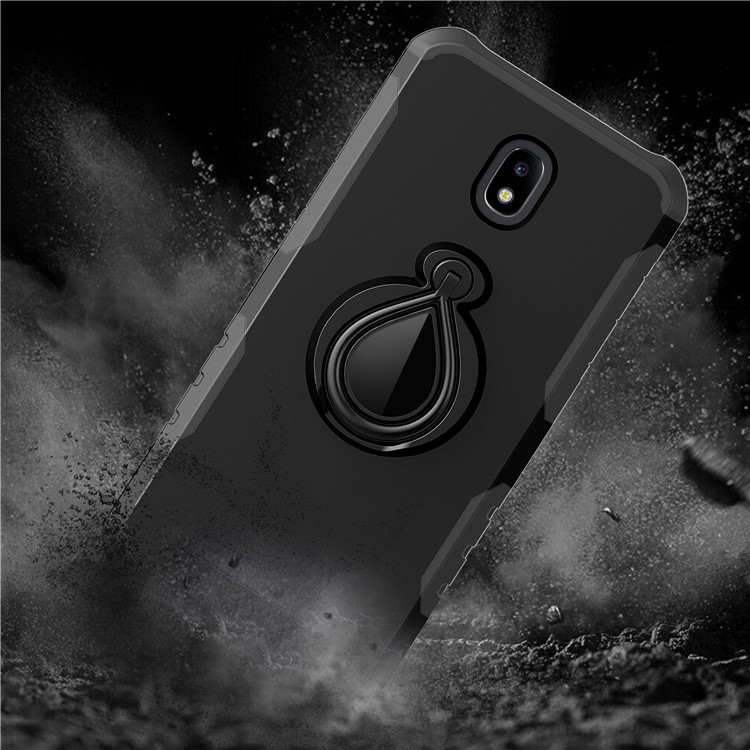 360° Rotating Kickstand PC + TPU Hybrid Case for Samsung Galaxy J5 (2017) EU Version / J5 Pro (2017) (Built-in Metal Sheet) - Black-7