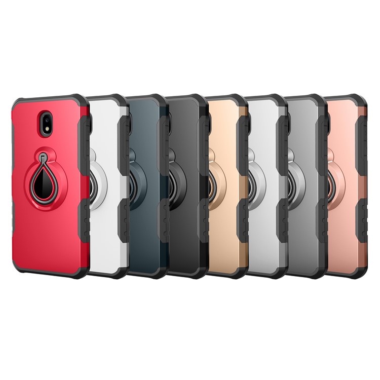 360° Rotating Kickstand PC + TPU Hybrid Case for Samsung Galaxy J5 (2017) EU Version / J5 Pro (2017) (Built-in Metal Sheet) - Black-8