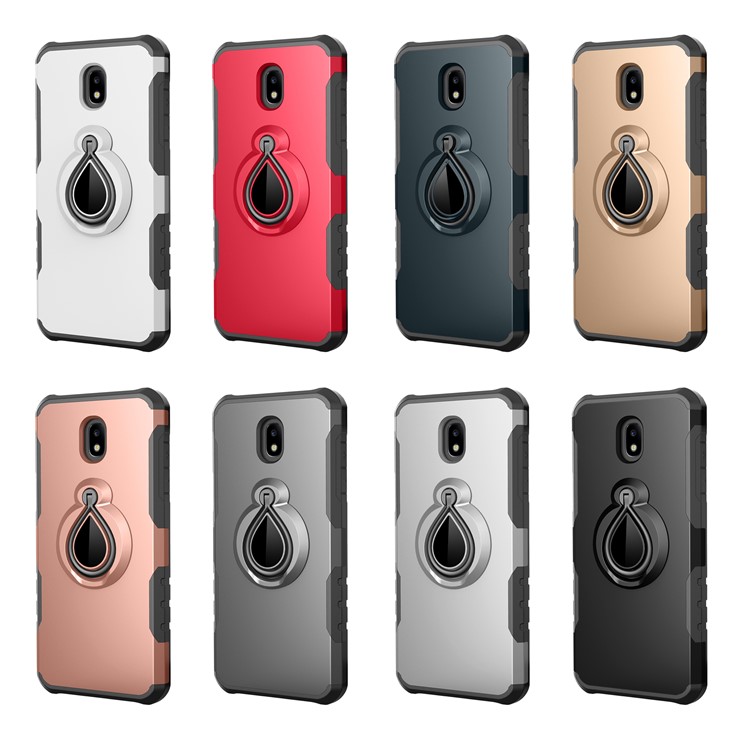 360° Rotating Kickstand PC + TPU Hybrid Case for Samsung Galaxy J5 (2017) EU Version / J5 Pro (2017) (Built-in Metal Sheet) - Black-9