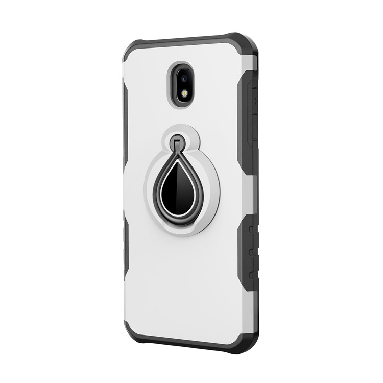 360° Rotating Kickstand PC + TPU Hybrid Cover for Samsung Galaxy J5 (2017) EU Version / J5 Pro (2017) (Built-in Metal Sheet) - White-2