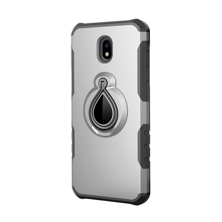 360° Rotating Kickstand PC + TPU Hybrid Shell for Samsung Galaxy J5 (2017) EU Version / J5 Pro (2017) (Built-in Metal Sheet) - Silver-2