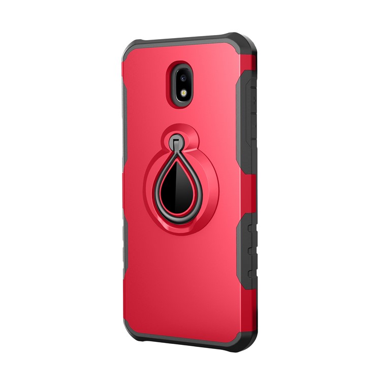 360° Rotating Kickstand PC + TPU Hybrid Mobile Phone Case for Samsung Galaxy J5 (2017) EU Version / J5 Pro (2017) (Built-in Metal Sheet) - Red-2