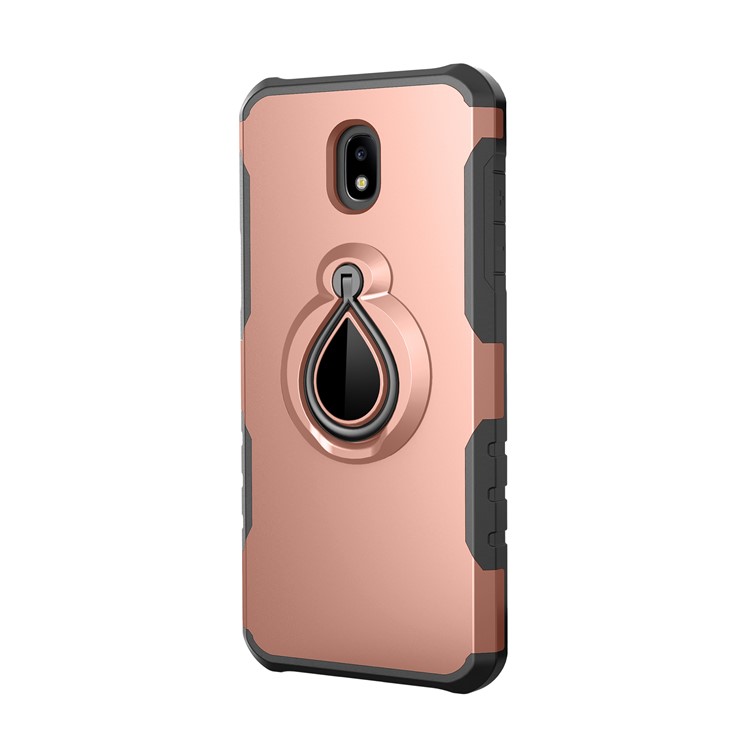 360° Rotating Kickstand PC + TPU Hybrid Cell Phone Case for Samsung Galaxy J5 (2017) EU Version / J5 Pro (2017) (Built-in Metal Sheet) - Rose Gold-2