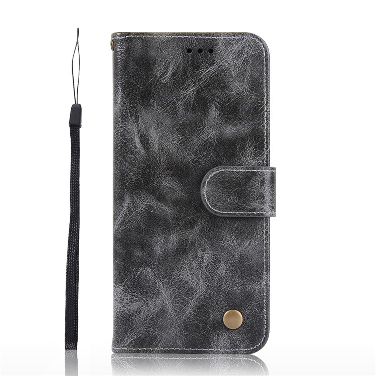 Premium Vintage PU Leather Stand Wallet Cover for Samsung Galaxy S9+ G965 - Grey-2