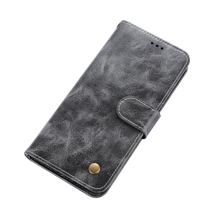 Premium Vintage PU Leather Stand Wallet Cover for Samsung Galaxy S9+ G965 - Grey-7