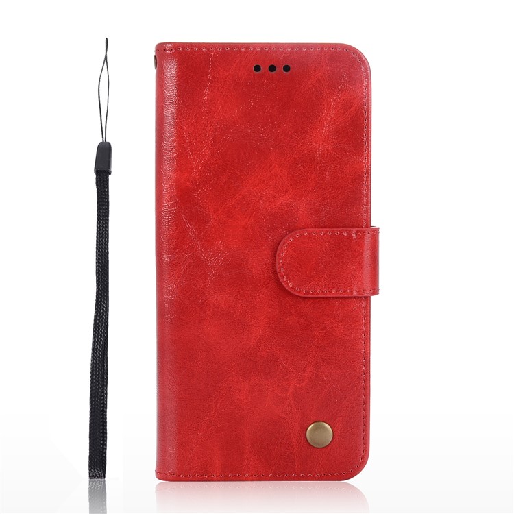 Premium Vintage PU Leather Stand Wallet Shell for Samsung Galaxy S9+ G965 - Red-2