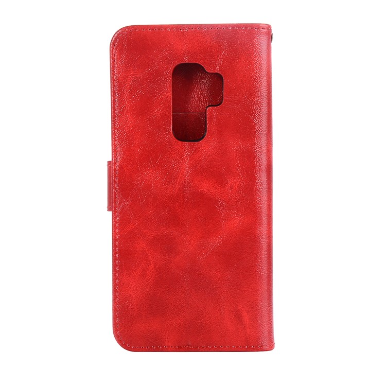 Premium Vintage PU Leather Stand Wallet Shell for Samsung Galaxy S9+ G965 - Red-3