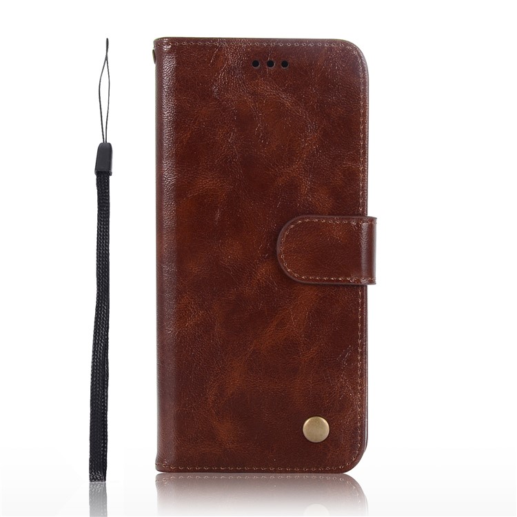 Premium Vintage PU Leather Stand Wallet Mobile Cover for Samsung Galaxy S9+ G965 - Coffee-2