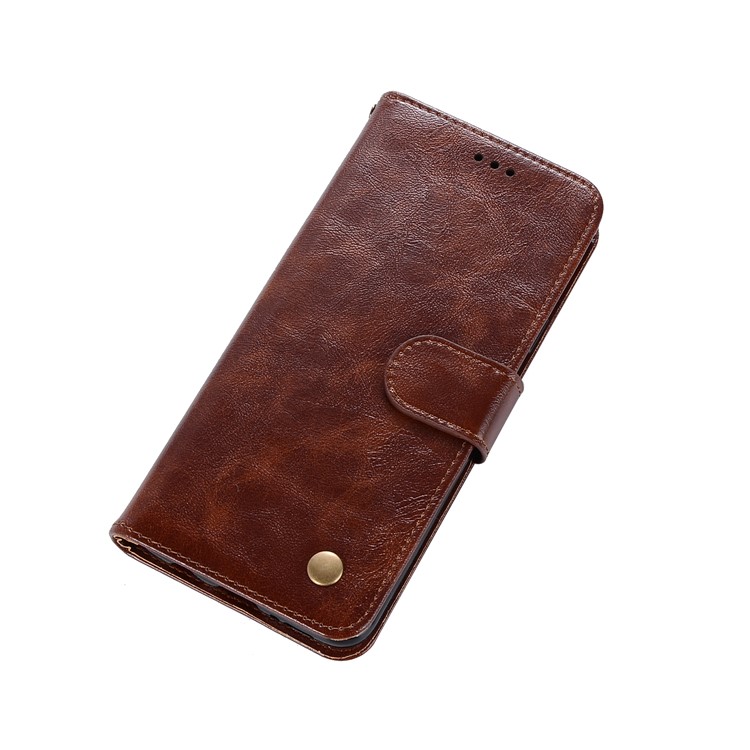 Premium Vintage PU Leather Stand Wallet Mobile Cover for Samsung Galaxy S9+ G965 - Coffee-7