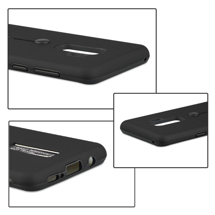 ANGIBABE Matte TPU + PC Hybrid Case with Kickstand for Samsung Galaxy S9+ - Black-5
