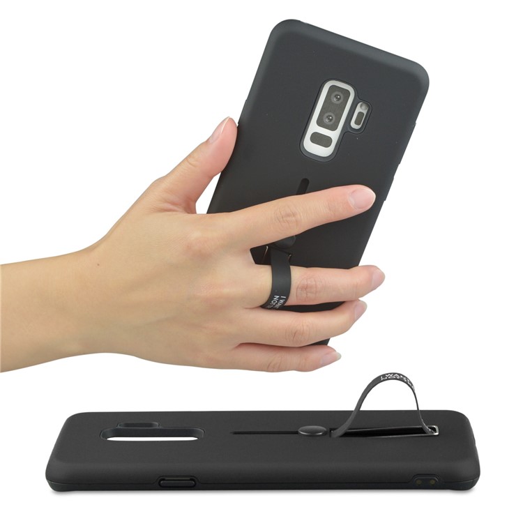 ANGIBABE Matte TPU + PC Hybrid Case with Kickstand for Samsung Galaxy S9+ - Black-6