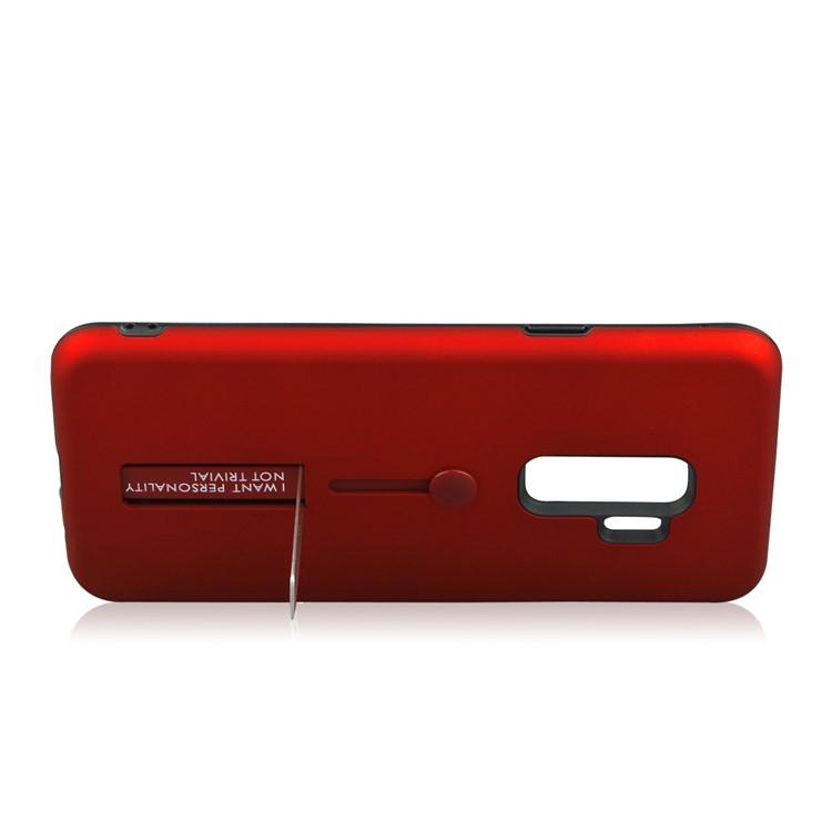 ANGIBABE Matte TPU + PC Hybrid Shell with Kickstand for Samsung Galaxy S9+ G965 - Red-4