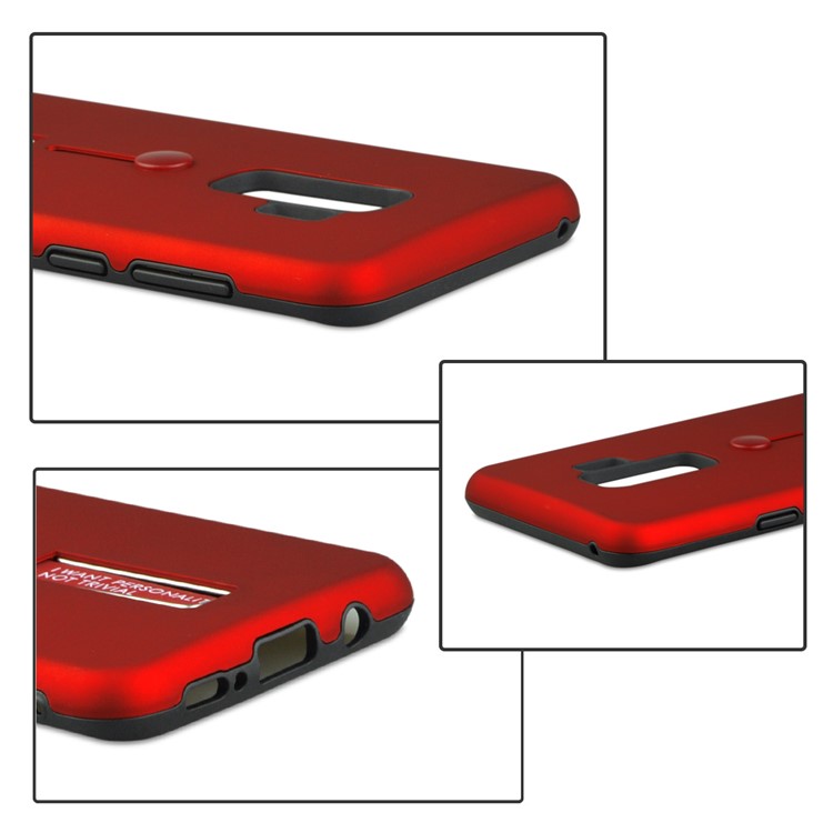ANGIBABE Matte TPU + PC Hybrid Shell with Kickstand for Samsung Galaxy S9+ G965 - Red-5