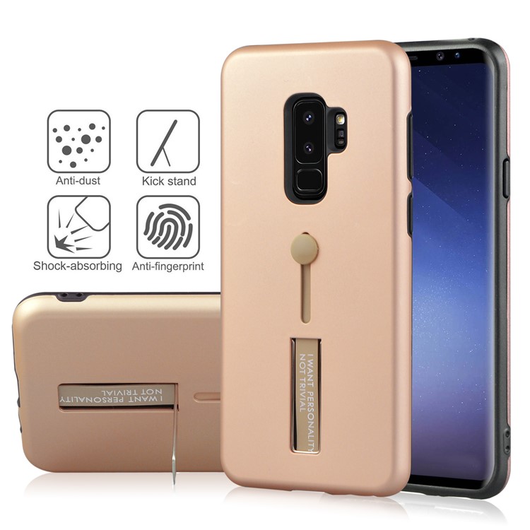 ANGIBABE Matte TPU + PC Hybrid Casing with Kickstand for Samsung Galaxy S9+ G965 - Rose Gold-2