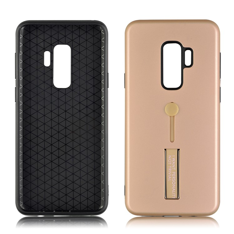 ANGIBABE Matte TPU + PC Hybrid Casing with Kickstand for Samsung Galaxy S9+ G965 - Rose Gold-3