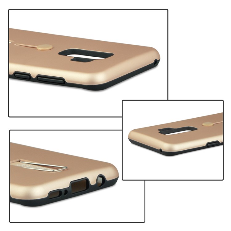 ANGIBABE Matte TPU + PC Hybrid Casing with Kickstand for Samsung Galaxy S9+ G965 - Rose Gold-5
