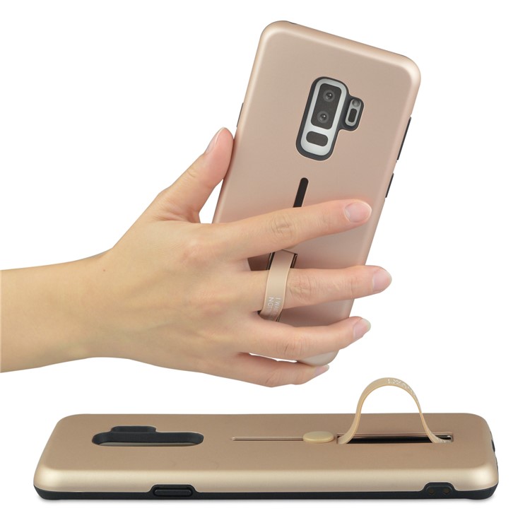 ANGIBABE Matte TPU + PC Hybrid Casing with Kickstand for Samsung Galaxy S9+ G965 - Rose Gold-6