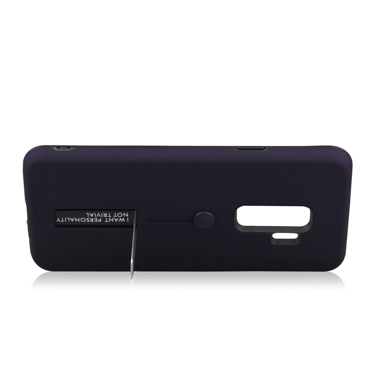 ANGIBABE Matte TPU + PC Hybrid Cell Phone Case with Kickstand for Samsung Galaxy S9 Plus G965 - Dark Blue-4