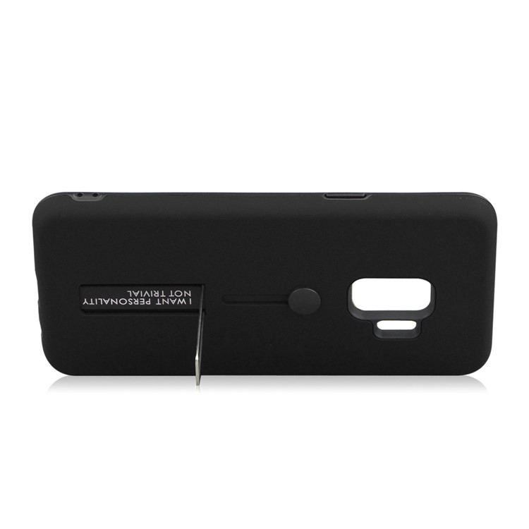 ANGIBABE Matte TPU + PC Hybrid Case with Kickstand for Samsung Galaxy S9 G960 - Black-4