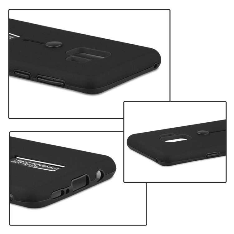 ANGIBABE Matte TPU + PC Hybrid Case with Kickstand for Samsung Galaxy S9 G960 - Black-5