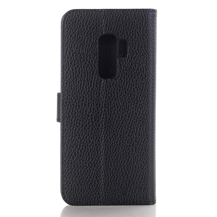 Litchi Texture PU Leather Wallet Stand Phone Case for Samsung Galaxy S9 Plus - Black-6